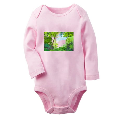 

Babies Nature Pattern Jungle Rompers Newborn Baby Unisex Bodysuits Infant Jumpsuits Toddler 0-12 Months Kids Long Sleeves Oufits (Pink 6-12 Months)