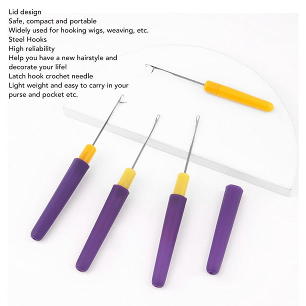 Hair Crochet Hook, Durable Lightweight Yellow Latch Hook Tool 22pcs With  Lid For Micro Braids 