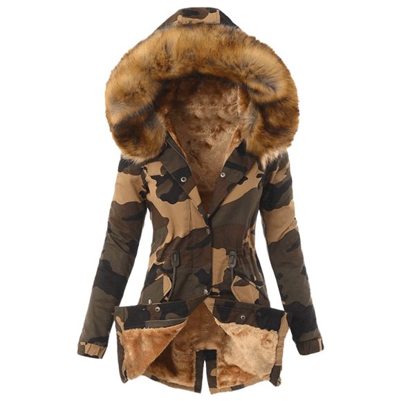 2025 Women's Ultra Warm Hooded Stiles Jacket Cotton Coat with Fleece Womens Plus Size Snowboard Jacket Plus
