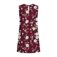 thumbnail image 7 of WRKEKC Floral Dress for Women Abstract Floral Crew Neck Sleeveless Side Ruched Loose Midi Lightweight Comfort, 7 of 7