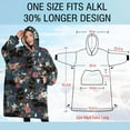 thumbnail image 4 of Oversized Wearable Blanket Hoodie,Rottweiler Dog and Flower Floral Sherpa Blanket Hoodie with Super Pockets,Super Warm Fuzzy Pullover for Women & Men, 4 of 6