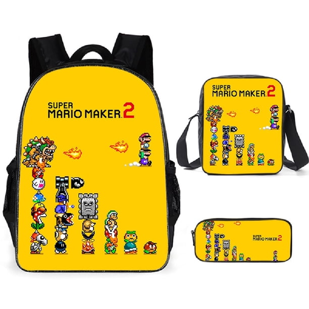 (Varios Estilos Disponibles) 3d Nuevo Estilo Mario Bolsa De Hombro Estuche De Lápices Escuela Primaria Estudiantes Super Impreso Comida