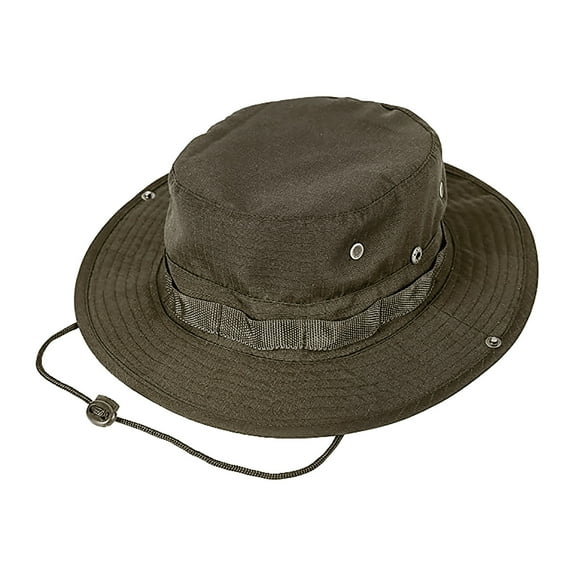 Pxiakgy Wide Brim Boonie Hat, Men & Women Top Camo Bucket Hats for Safari Military Beach Men'S Outdoor Hiking Sun Protection Cycling Travel Sun Hat Army Green
