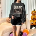 thumbnail image 2 of Women's Halloween Sweatshirts Witch Graphic Printed Long Sleeve Crop Tops Halloween Witch Crewneck Pullover Shirt, 2 of 5