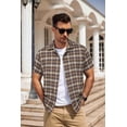 thumbnail image 2 of COOFANDY Mens Button Up Shirts Short Sleeve Collared Button Down Shirt Men Checkered Shirt, 2 of 7