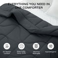thumbnail image 3 of WISHEAD Queen Comforter Duvet Insert, Reversible Quilted with Corner Tabs, Ultra Soft for All Season, Hotel Down Alternative Cooling Breathable Bedding, Machine Washable (Dark Gray, 88" x 88"), 3 of 8