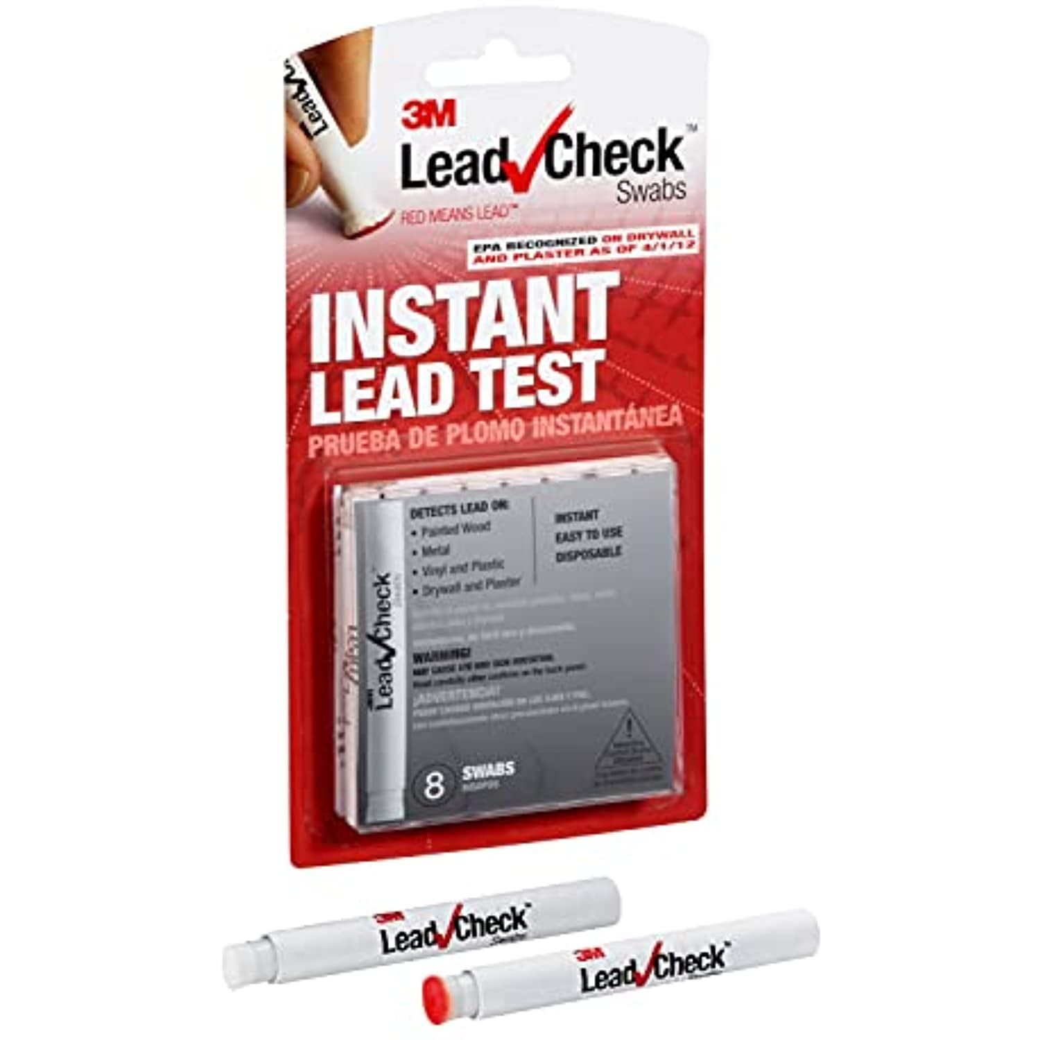 3M Leadcheck Swabs, Instant Lead Test, 8Pack