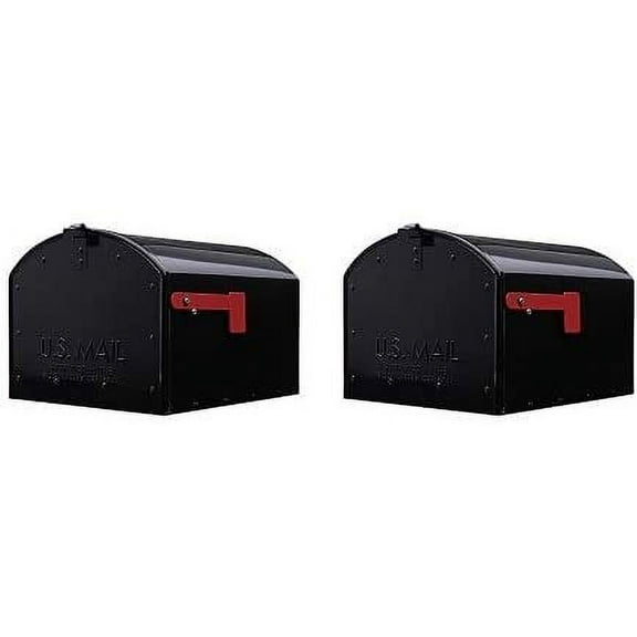 Gibraltar Mailboxes Storehouse Extra Large Capacity Galvanized Steel Black, Post-Mount Mailbox, SH400B01 2-Pack
