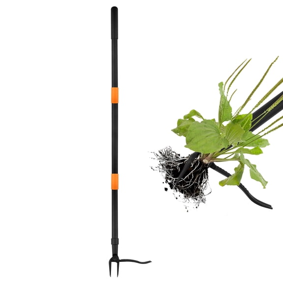WICING 48"Stand-Up Weeder Tool with 4-Claw 1045 Steel Head & Stainless Steel Handle, Easily Removes Weeds Without Bending, Pulling, or Kneeling, Ideal for Garden & Lawn