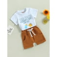 thumbnail image 3 of Coduop Newborn Baby Father's Day Outfit Set Short Sleeve Daddy T-Shirt and Shorts 2Pcs Set, 3 of 9