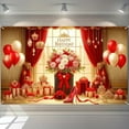 thumbnail image 5 of 5.9x3.6FT Red Gold Royal Floral Birthday Backdrop Red High Heels Curtain Happy Birthday Photography Background Flowers Crown Birthday Party Decorations Banner Supplies Photo Booth Props, 5 of 7