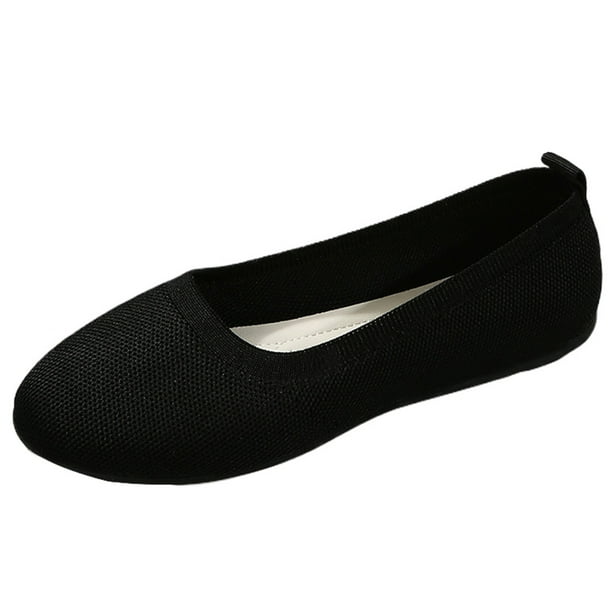Zapatos planos de malla para mujer zapatos suaves sin cordones punta redonda zapatos planos de verano para oficina en casa