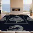 thumbnail image 2 of Design&I 5'x7' Washable Area Rug Snake Minimalist Coiled Serpent Centered Motif Boho Round Print Refined for Small Living Room, Bedroom, Sleek Flatweave Pet Friendly & Non-Slip, 2 of 7