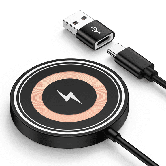 Eeyueer 15W Magnetic Wireless Charger Pad Station 4ft USB C/A Dual Port Fast Charging Mat Compatible with Google Pixel 10 Pro Fold 10 Pro XL 10A 10 9A 9 8 7 iPhone 17 Pro Max 17e 16e 15 Qi Devices