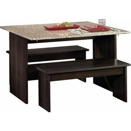 Sauder Beginnings Trestle Dining Table With Benches Cinnamon