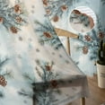 thumbnail image 5 of Blue Christmas Sheer Curtains 96 Inches Long 2 Panels Set, Window Sheer Curtains for Living Room/Bedroom, Xmas Botanical Pine Cones Light Filtering Rod Pocket Curtain 52'' x 96'' x 2, 5 of 7