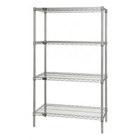 4-Shelf, Stainless Steel Wire Shelving Unit - 18 x 30 x 86 in.