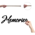 thumbnail image 3 of Memories Word Cutout Sign Laser Cut Wood Letter Sign Black Wall Decor Unfinished Wooden Signs Wall Art Basswood Hanging Sculpture Decor for Crafts DIY Farmhouse Living Room 11.9x3.5Inch DIY, 3 of 8