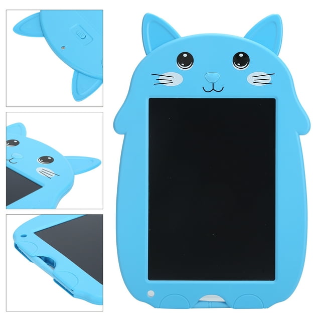 Electronic Graphics Tablet, LCD Screen Writing Tablet Cartoon Cat For Office For School For Home Blue,Pink