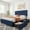 Blue, variant on GARVEE Full Size Bed Frame, with 4 Storage Drawers & Adjustable Headboard, Black
