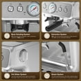 thumbnail image 6 of Auseo 20 Bar Automatic Espresso Coffee Maker with Grinder and Milk Frother Steam Wand, Drip Hot Coffee, 1&2 Cups, Espresso/Cappuccino/Latte/Mocha for Home, Stainless Steel, 6 of 9