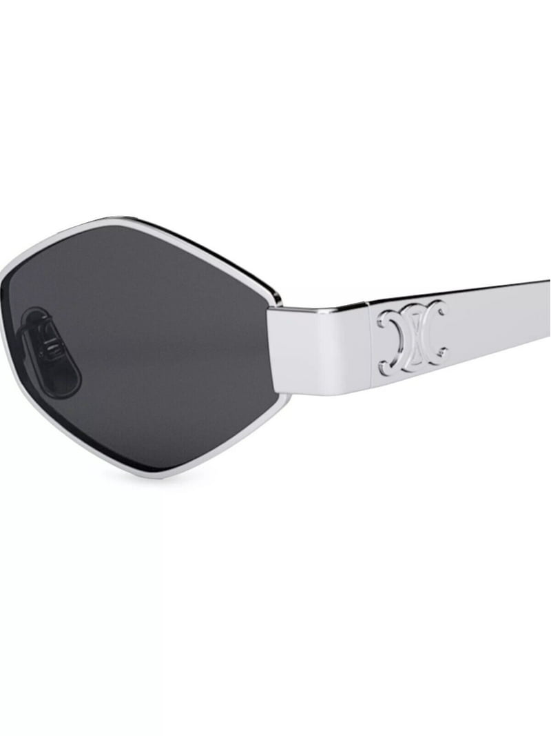 Celine CL40254U Silver Hexagon Sunglasses with Grey Lens