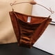 thumbnail image 3 of Ropa interior femenina con lazo francés y abertura - Satén sin costuras de cintura baja, tallas M-XL con cintura/longitud - Diseño de braguitas triangulares con botones, 3 of 3