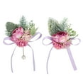 thumbnail image 1 of Pecho del novio, ramillete de la novia y juego de muñecas de la dama de honor con flores para la fiesta de bodas en color violeta claro, 1 of 8