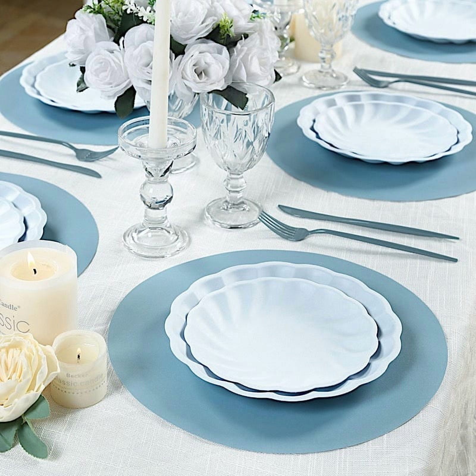 Balsa Circle 50 Round 13 in Dusty Blue Disposable Paper Table Placemats Party Events Decorations Supplies