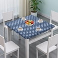 thumbnail image 3 of Blue Bigfoot Pattern Square Fitted Tablecloth with Elastic Edge,Square Table Cover,Washable Elastic Table Cover for Home Kitchen Party Decor 34"x34", 3 of 6