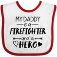 thumbnail image 3 of Inktastic My Daddy is a Firefighter and a Hero Boys or Girls Baby Bib, 3 of 4