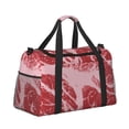 thumbnail image 2 of Fotbe Striped Meat Bolsa de Viaje con Estampado, Bolsa de Fin de Semana para Mujer con Compartimento para Zapatos, Bolsa de Gimnasio con Bolsillo Húmedo, 2 of 7