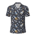thumbnail image 2 of Daiia Space Cars Pattern Men’s Polo Shirts,Solid Deck Shirt,Classic Fit, Breathable Cotton Polo for Casual and Sport Wear-, 2 of 7