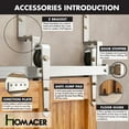 thumbnail image 5 of Homacer Brushed Nickel Double Track Z-Shape Bypass Sliding Barn Door Hardware Kit, for Two/Double Doors, 4ft Long Flat Track, Arrow Design Roller, Heavy Duty, for Interior Use, 5 of 6
