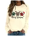 thumbnail image 3 of Wxolcjlv Christmas Paw Print Sweatshirt for Women Pullover Build Sweatshirts, 3 of 6