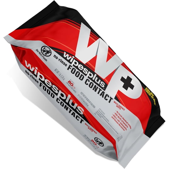 No-Rinse Food Contact Wipes, Multi-Surface Wipe, Unscented for Home and Business, 960 Count, (12 Packs of 80)