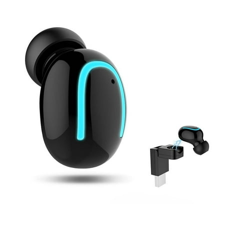 Black Friday Mini Bluetooth Headphone - Mini Wireless Sport Earbud Music Headset Smallest Invisible Earphone with 6 Hours Talking Time Car Headset for iPhone and Android Microphone One Piece - (Best Bluetooth Headphones For Talking)