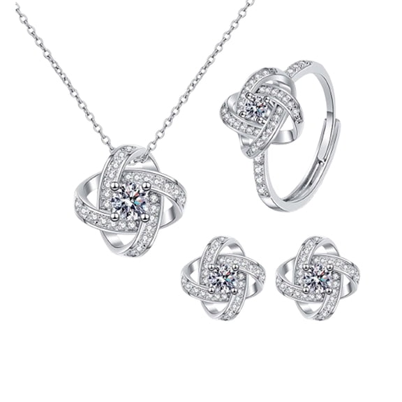 BOBOMOTI Valentines Day Gifts Necklace, Ring, Earring Set for Women Wife Mom Valentines Anniversary Birthday Jewelry Gifts Clearance