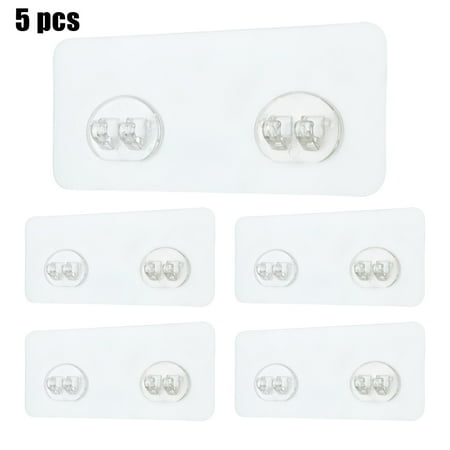 

Mingyiq 5Pcs Waterproof Transparent Wall Shelf Sticker Rack Sticking Hook Househosy