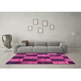 thumbnail image 3 of Ahgly Company Indoor Round Patchwork Pink Transitional Area Rugs, 6' Round, 3 of 4