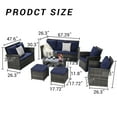 thumbnail image 2 of 7 Pieces Pe/Rattan Outdoor Furniture Set Patio Furniture Set 9 Seater (Blue), 2 of 8