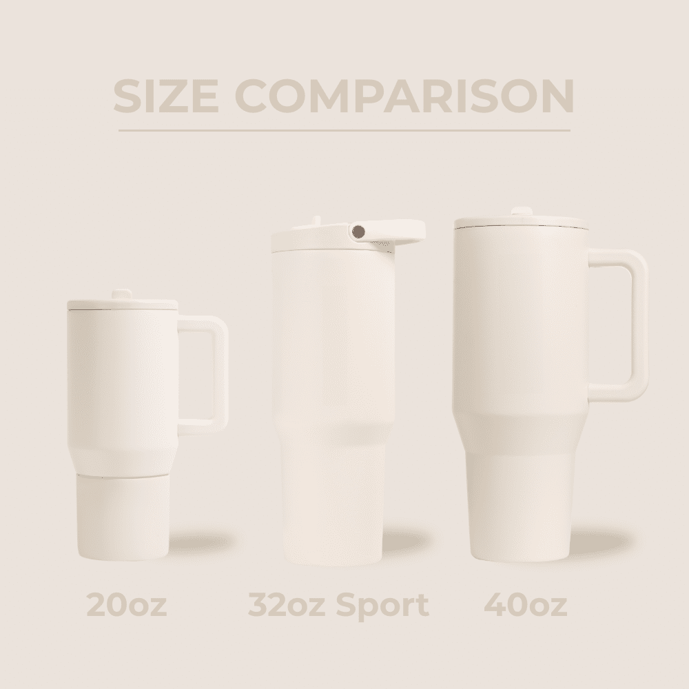 HydroJug Sport 32 oz Stainless Steel Water Bottle with Flip Straw, Insulated Leak-Proof Tumbler for Gym & Outdoor - Cream