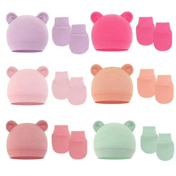 Baby Hat With Ears Cotton Warm Newborn Accessories Baby Girl Boy Winter Hat Gloves For Kids Infant Toddler Beanie Cap Girls Hat160-1 years old He Qiyong unisex
