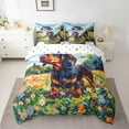 thumbnail image 2 of jejeloiu Cartoon Dachshund 7-Piece Twin Bedding Sets,Pet Puppy Dogs Bedding Comforter Set,Rustic Flower Floral Sheet Sets For Girl Boys,Ultra Soft Room Decor Reversible, 2 of 8