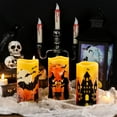 thumbnail image 4 of Halloween Candles Battery Operated Halloween Flameless Candles  Halloween Decorations Indoor Halloween Decor Real Wax LED Halloween Pillar Candles with 6 Hour Timer  Castle  Witch  Bats D, 4 of 6