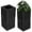 Black, variant on Tall Planter and Sierra Square Wicker Planter Set of 2 - Modern Outdoor Planters for Patio, Balcony, or Garden