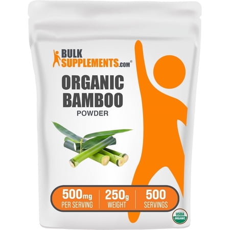 BulkSupplements Organic Bamboo Powder, Dietary Supplement, Bone & Joint Health, 250g, 500 Servings