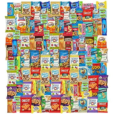 Care Package (150) Variety Snacks Gift Box Bulk Snacks - College Students, Military, Work or Home - Over 9 Pounds of Snacks! Snack Box Fathers gift basket gifts for men
