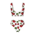 thumbnail image 5 of Daiia Hand Drawn Strawberry Women's Bikini Set Two Piece Swimsuit High Waisted Bikini Adjustable Straps Bikini Perfect for Beach, Pool, and Summer Vacation-Medium, 5 of 9