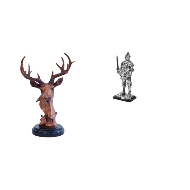 Figura de cabeza de ciervo,Adorno de cabeza de ciervo,estatua de animal decorativa,Figura de cabeza de ciervo para decoración de mesa creativa,Figura de escritorio,Estatua de